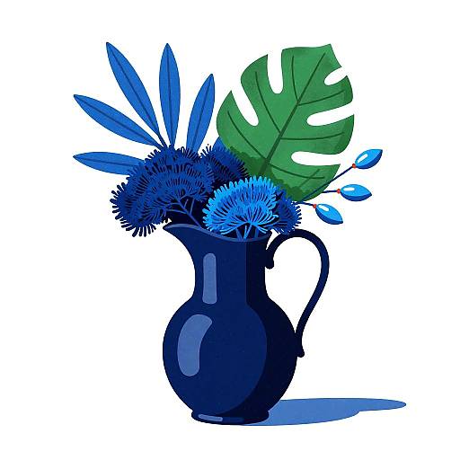 Modern Abstract Still-Life in Blues