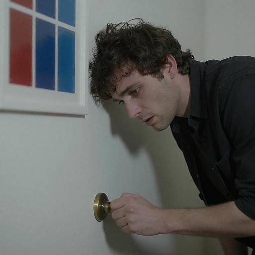 Tense Portrait of a Disheveled Man