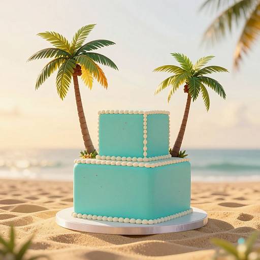 Tropical Tiffany Wedding Cake Escape