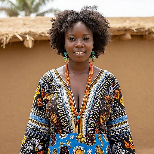 Regal African Woman in Traditional Attire