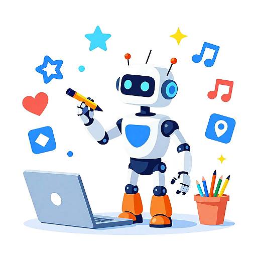 Creative Robot Artist Clipart Generator