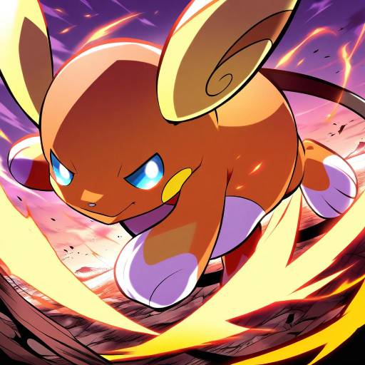 Illustration of Alolan raichu, pokemon in the style of Jin (mugenjin)