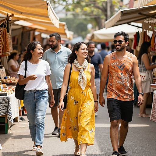 Vibrant Sunlit Marketplace Scene