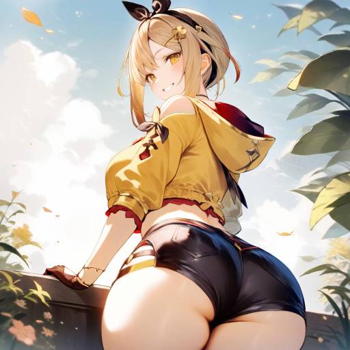 Blonde Girl in Stylish Back View