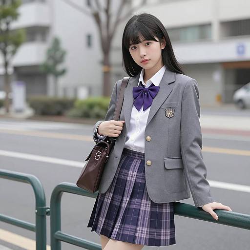 Urban Japanese Schoolgirl in Casual Attire