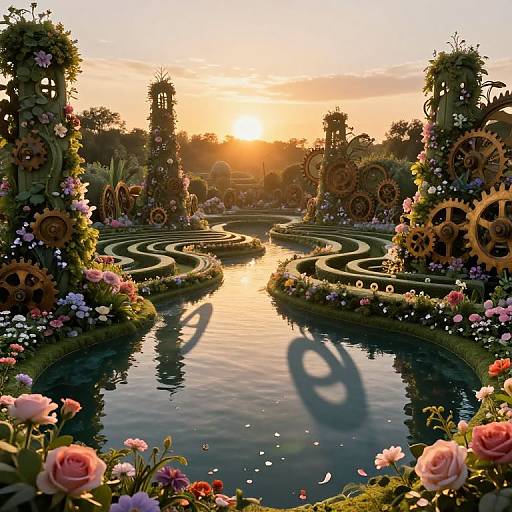 Surreal Time-Flowing Garden Maze