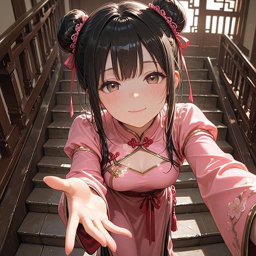 Charming Girl in Traditional Chinese Attire