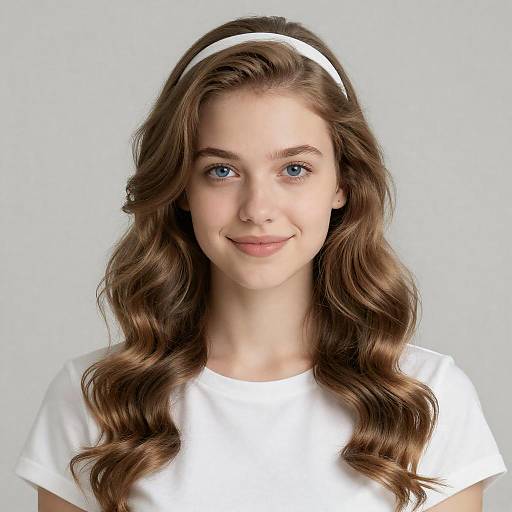 Soft Smile: Woman in White Portrait