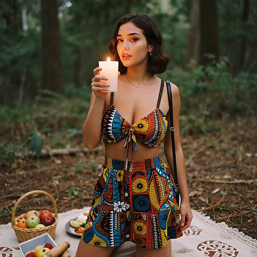 Tribal Dress Candlelit Forest Picnic