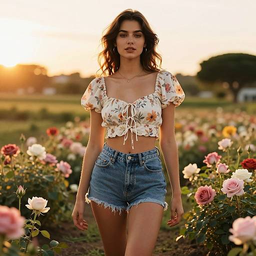 Sunset Garden Fashion Portrait