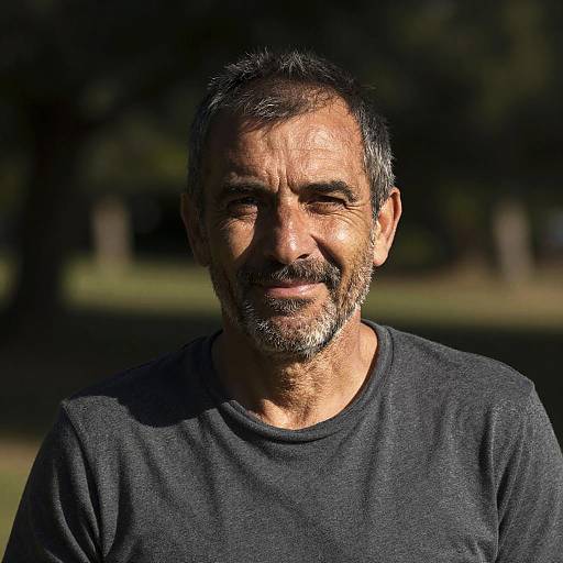 Natural Outdoor Portrait of Middle-Aged Man
