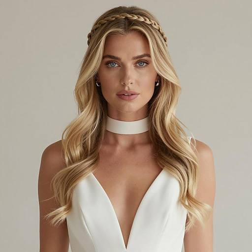 Elegant Blonde Bride Portrait in Natural Light