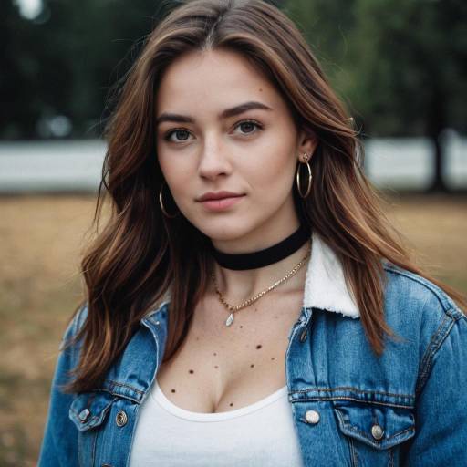 Young woman in denim jacket outdoors