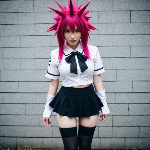 Vivid Pink Machi Cosplay Outfit Design
