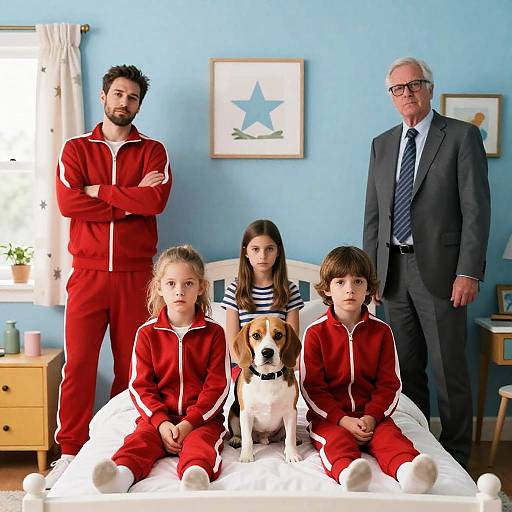 Nostalgic Family Photo in Childhood Room