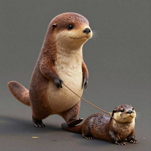 Anthropomorphic Platypus Walking Otter