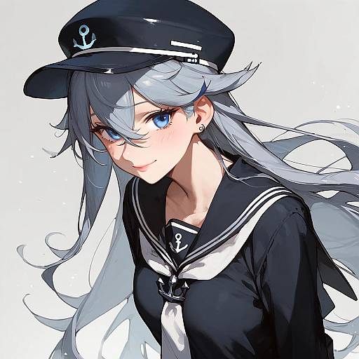 Hibiki (Kancolle) in Sailor School Uniform