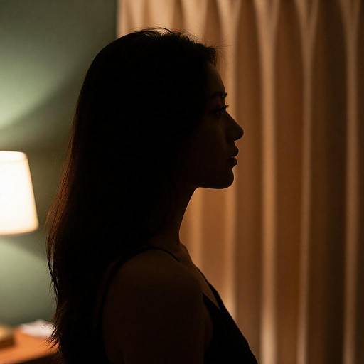 Silhouetted Woman by Warm Window