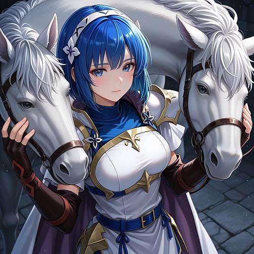 Illustration of Catria (fire emblem), fire emblem in the style of Popon ta