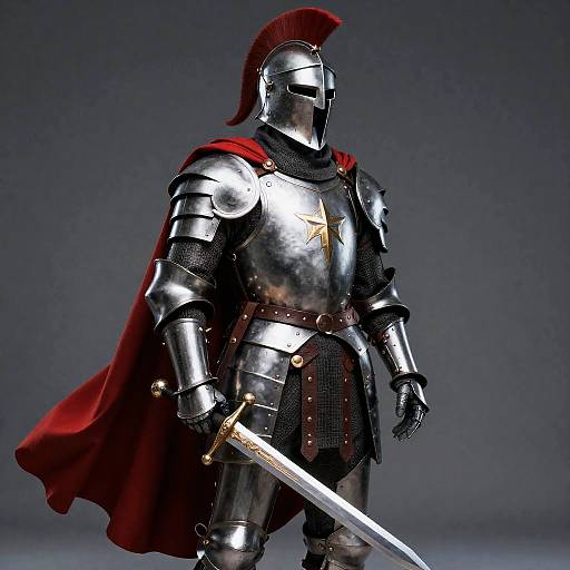 Spartan Warrior in Red Cape