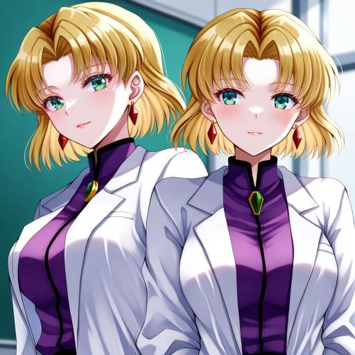 Illustration of Akagi ritsuko, neon genesis evangelion in the style of Jaku sono