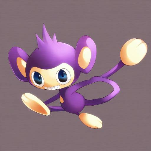 Illustration of Aipom, pokemon in the style of Chiri (atlanta)