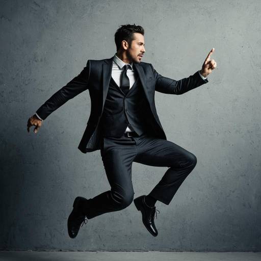Businessman Jumping in Suit