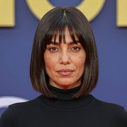 Stylish Woman with Dark Bob Haircut