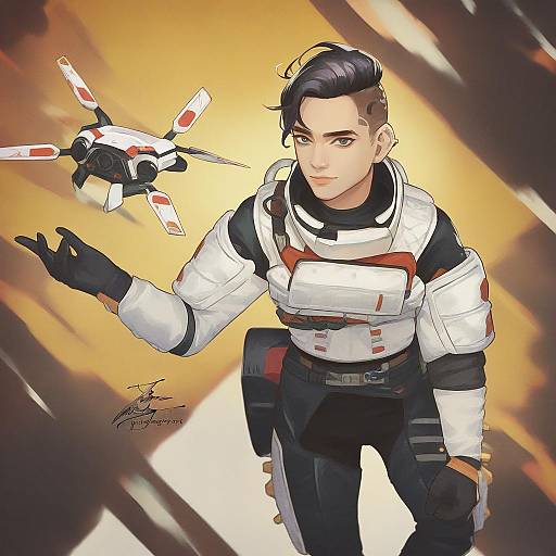 Illustration of Hack (apex legends), apex legends in the style of Fadingz