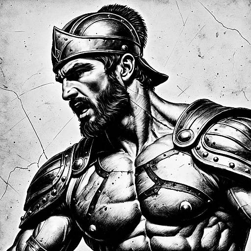 Classical Gladiator Pencil Drawing