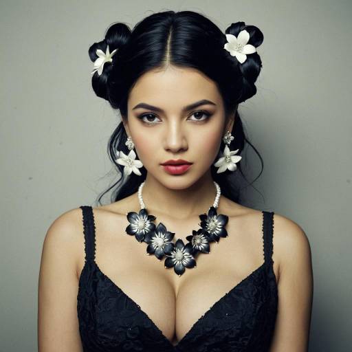 Elegant Juda Flower Hairstyle Portrait