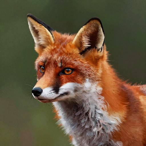 Vibrant Digital Painting of Red Fox