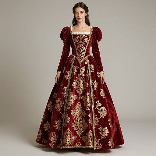 Elegant Medieval Renaissance Victorian Dress