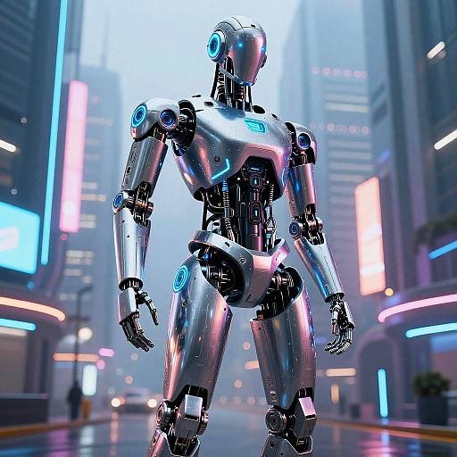Futuristic Cyberpunk Humanoid Robot