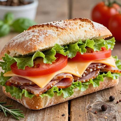 Ultra-Realistic Gourmet Sandwich Close-Up