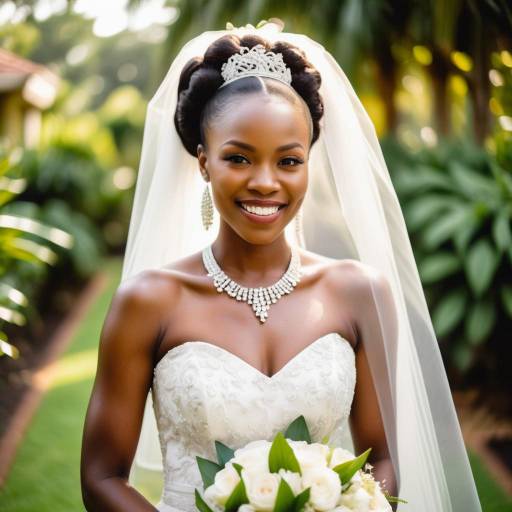 Glamorous African Bride in Lush Garden