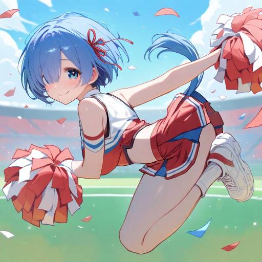 Cheerleader in Action: A Dynamic Pose