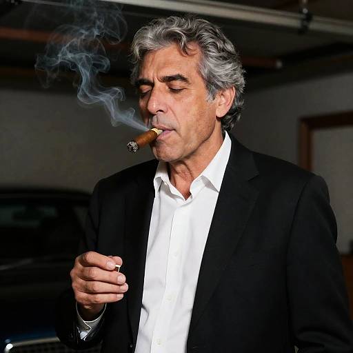 Mysterious Man in Dim Garage