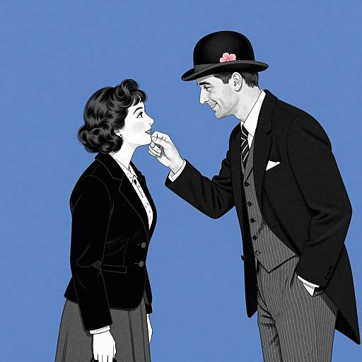 Stylish Couple in Black and White