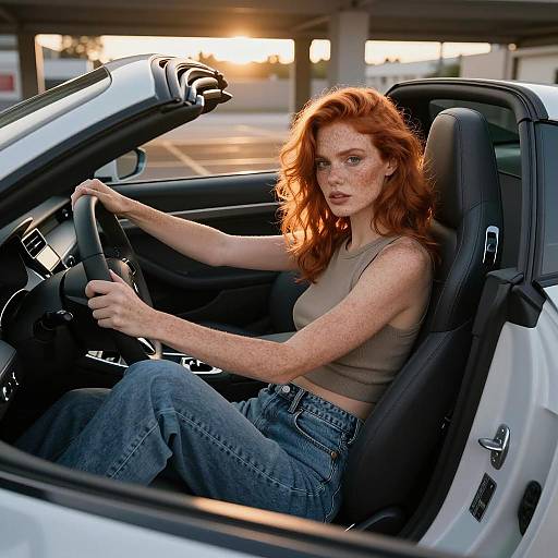 Cinematic Lifestyle: Woman in Modern Roadster