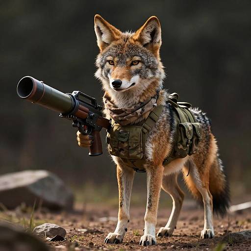 Ultra-Detailed Western Coyote Soldier