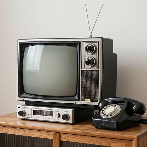 Vintage Tech Setup with Retro Devices