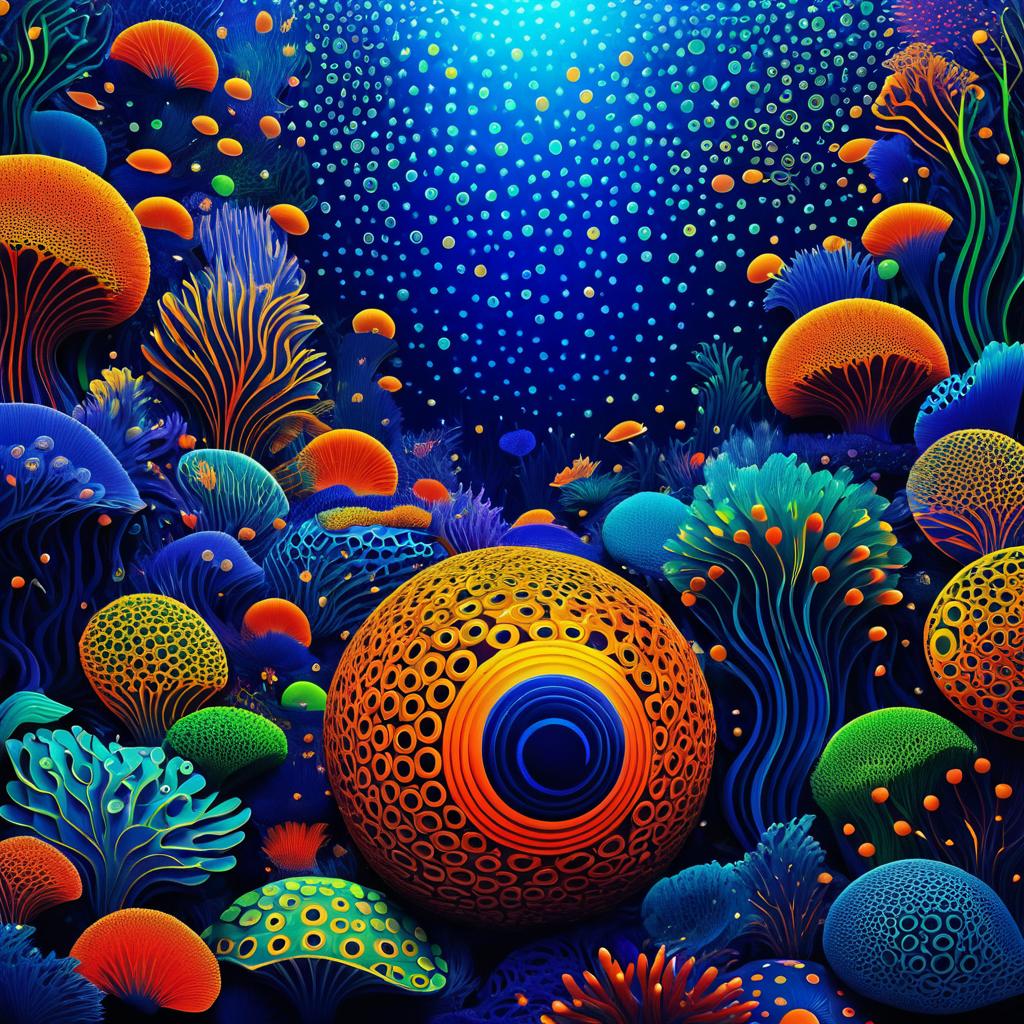 Mystical Underwater Beings in Kusama Style