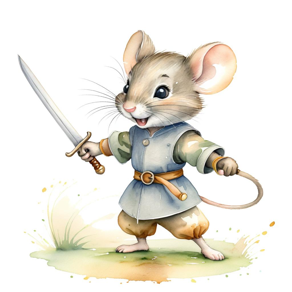 Brave Little Mouse Adventure Illustration