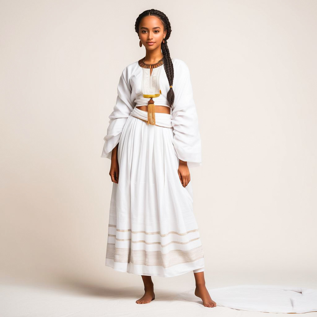 Proud Ethiopian Girl in Traditional Attire