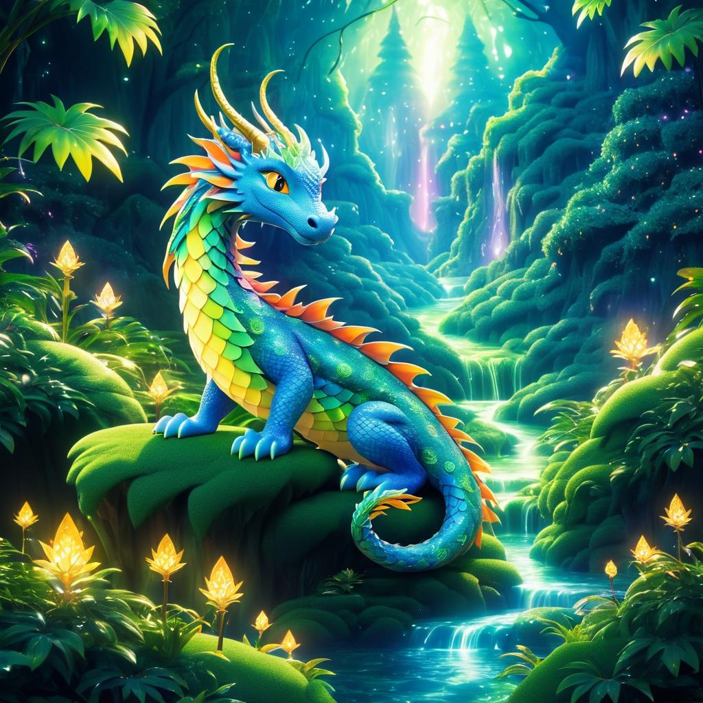 Whimsical Dragon in Enchanted Valley