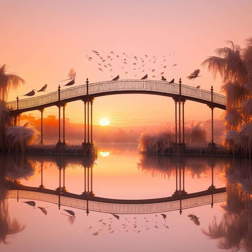 Impressionist Feather Bridge at Sunset