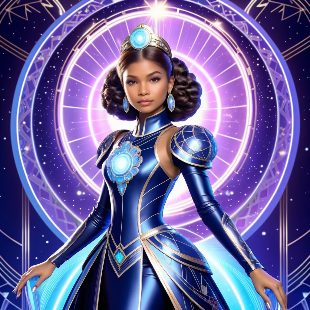 Elegant Space Princess: Zendaya Portrait