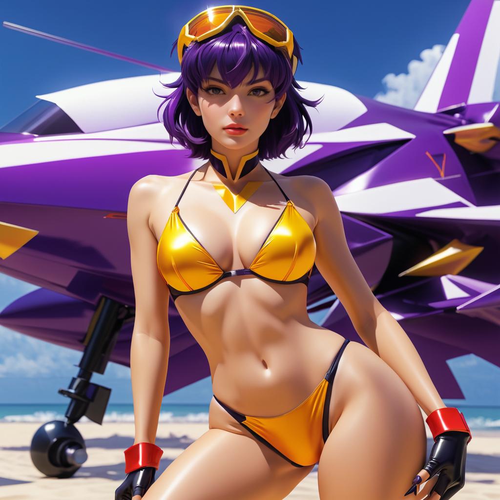 Faye Valentine: Anime Pilot in Action