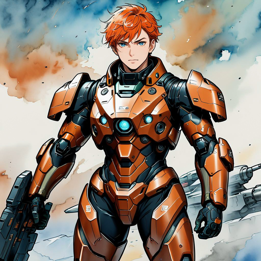 Futuristic Pilot in Battle Suit Art